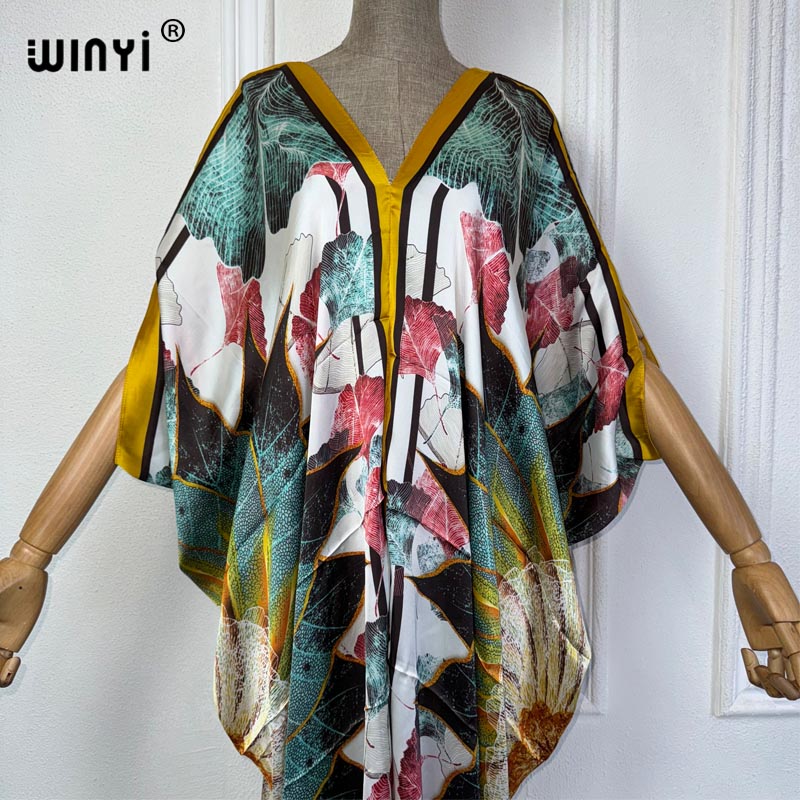 WINYI Summer african V-neck dr - đánh giá và giá Robe Silk Women