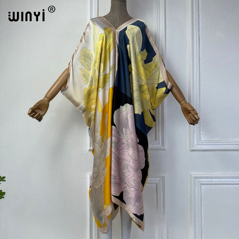 WINYI Summer african V-neck dr - đánh giá và giá Robe Silk Women