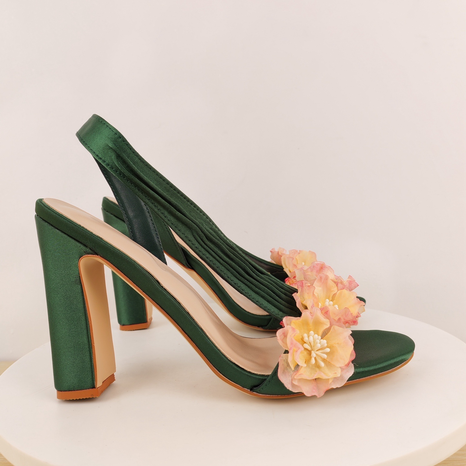 Block Heels Slingback Flowers  - đánh giá và giá Slip Dress Satin